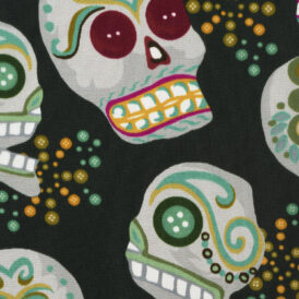 BUTTON SKULL GREEN/100% VISCOSE