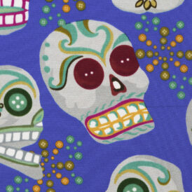 BUTTON SKULL ROYAL BLUE/100% VISCOSE