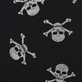 BLACK/SILVER SKULLS VISCOSE 100%