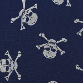 NAVY/SILVER SKULLS VISCOSE 100%