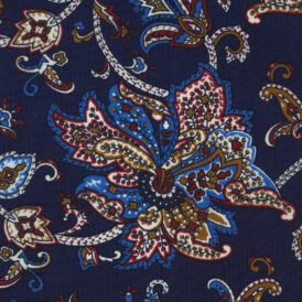 NAVY/RUST LARGE PAISLEY 100% VISCOSE