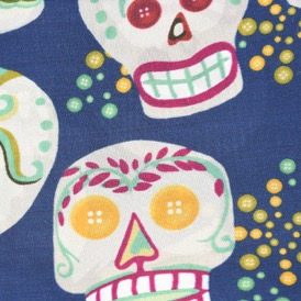 BUTTON SKULLS VISCOSE 100%