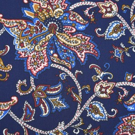 NAVY/RUST LARGE PAISLEY 100% VISCOSE