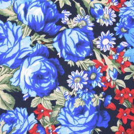 BLUE/RED FLOWERS 100% VISCOSE