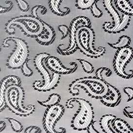 SILVER PAISLEY VISCOSE 52% ACETATE 48%