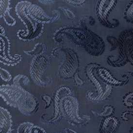 NAVY PAISLEY VISCOSE 52% ACETATE 48%