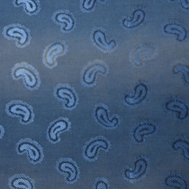 BLUE SMALL PAISLEY VISCOSE 50% ACETATE 50%