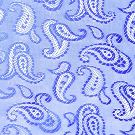 SILVER BLUE PAISLEY VISCOSE 52% ACETATE 48%