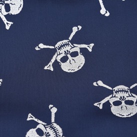 NAVY/SILVER SKULLS VISCOSE 100%